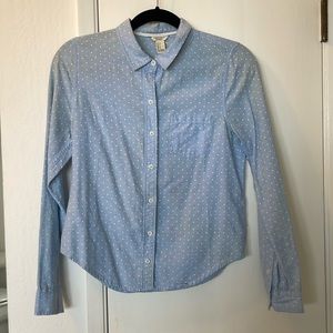 Blue & White Polka Dot Shirt size S